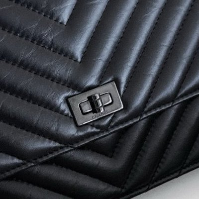 近新品 香奈兒/Chanel so black 2.55 woc鏈條包-9