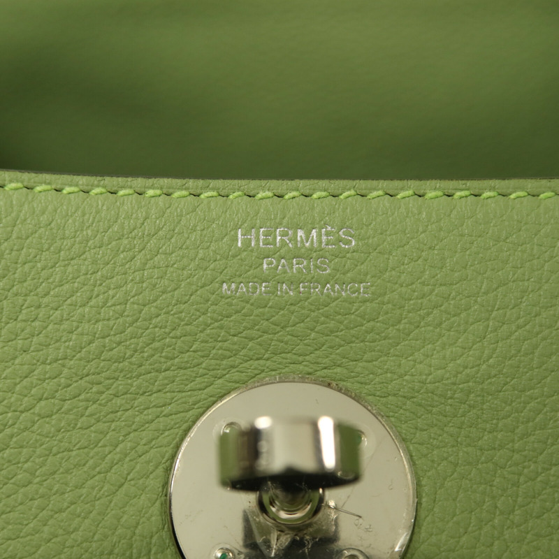 HERMES Evercolor皮革Lindy 26銀扣手挽肩背兩用袋-5