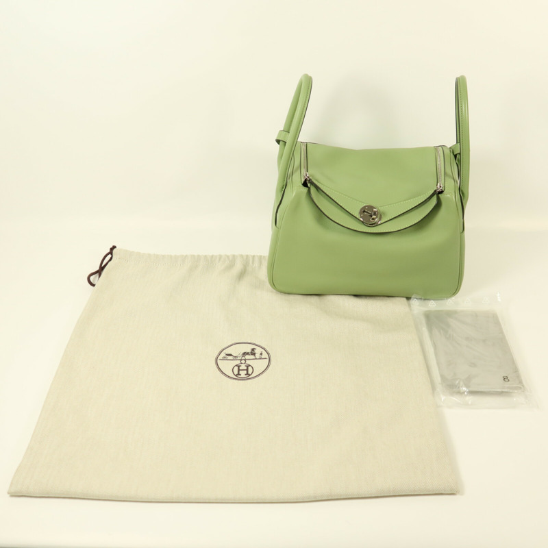 HERMES Evercolor皮革Lindy 26銀扣手挽肩背兩用袋-8