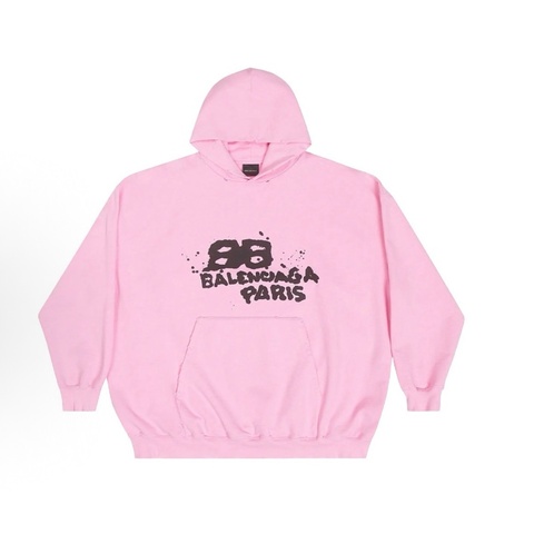 Balenciaga巴黎世家 Logo印花连帽长袖 卫衣 宽松版型 男款