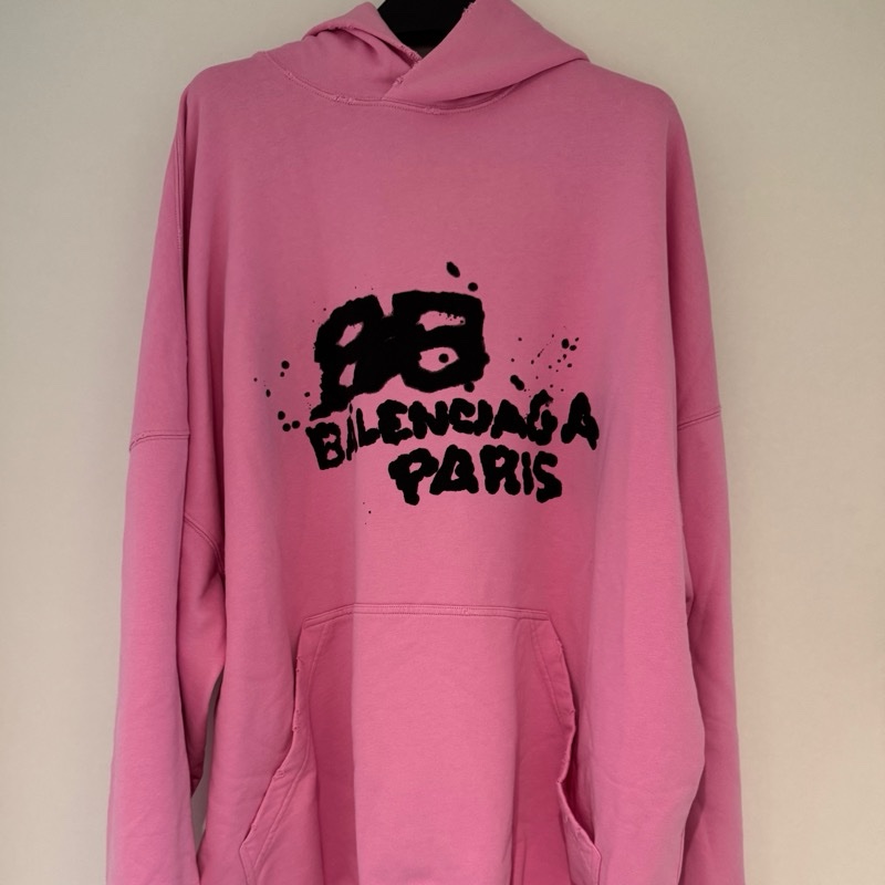 Balenciaga巴黎世家 Logo印花连帽长袖 卫衣 宽松版型 男款-4