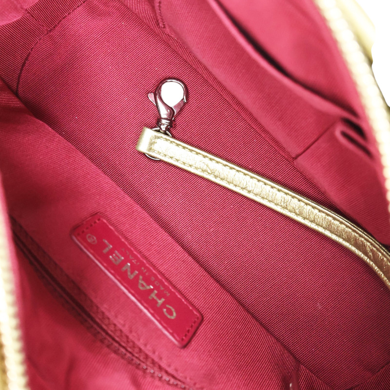 金色 菱格紋 牛皮 Gabrielle Hobo 流浪包 肩背包 銀釦【CHANEL 香奈兒】 A91810-2
