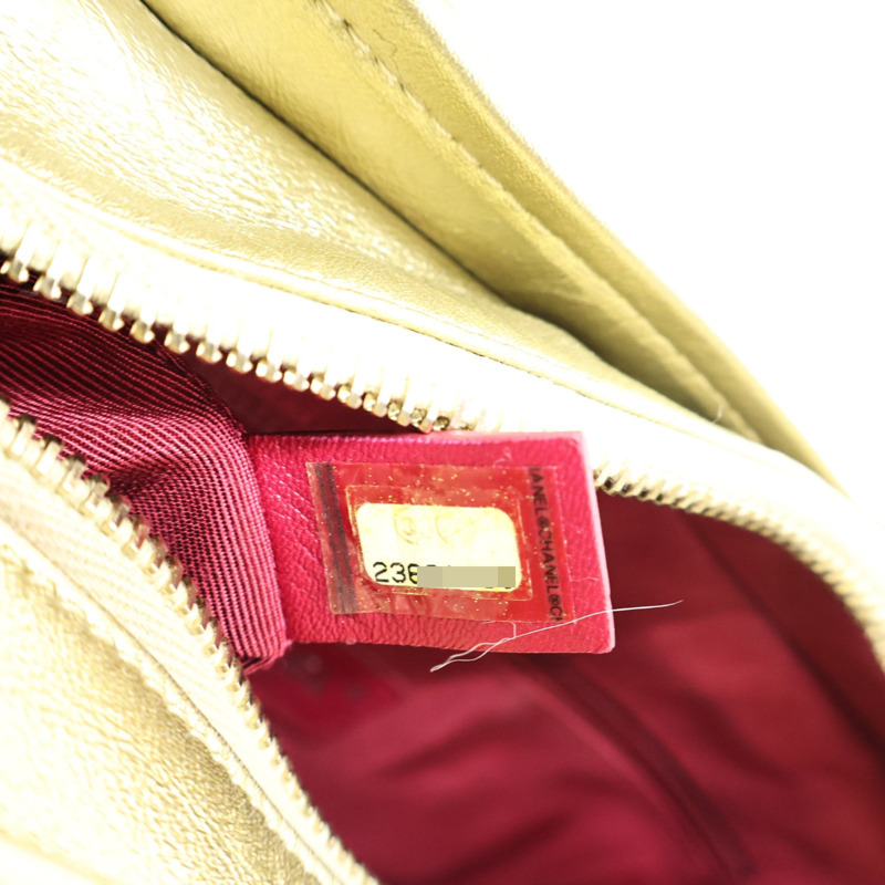 金色 菱格紋 牛皮 Gabrielle Hobo 流浪包 肩背包 銀釦【CHANEL 香奈兒】 A91810-4