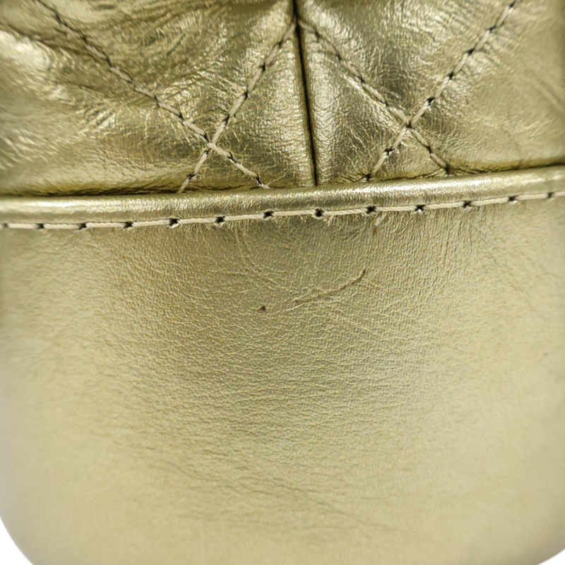 金色 菱格紋 牛皮 Gabrielle Hobo 流浪包 肩背包 銀釦【CHANEL 香奈兒】 A91810-10