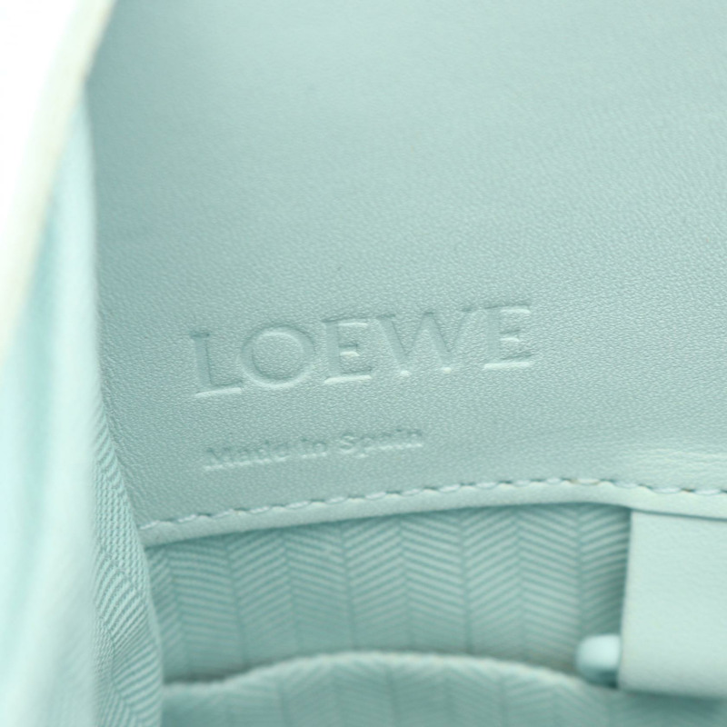 LOEWE Hammock Bag Compact 2-Way 手提包 皮革 藍色 二手 女士-3