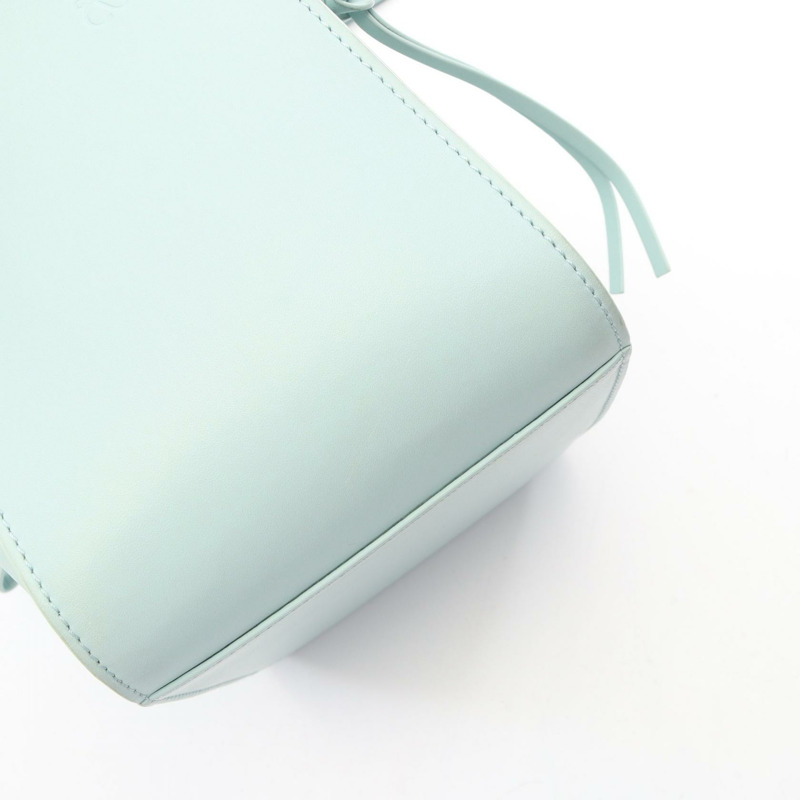 LOEWE Hammock Bag Compact 2-Way 手提包 皮革 藍色 二手 女士-8