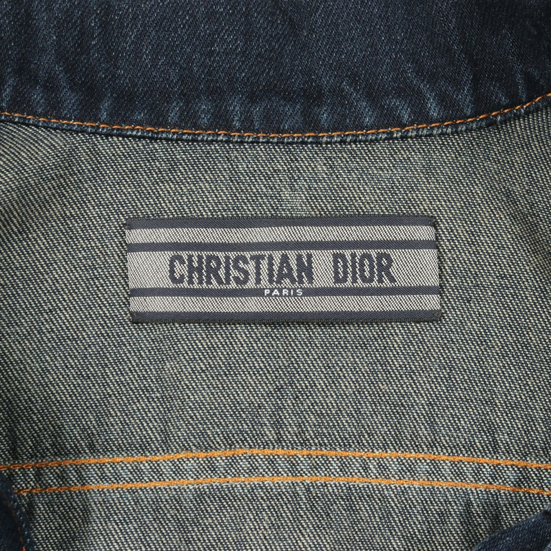 Christian Dior 蜜蜂刺繡牛仔夾克 #34 142V11B3394 棉 海軍藍 二手-2