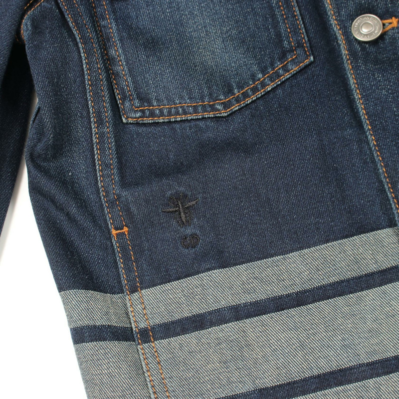 Christian Dior 蜜蜂刺繡牛仔夾克 #34 142V11B3394 棉 海軍藍 二手-4
