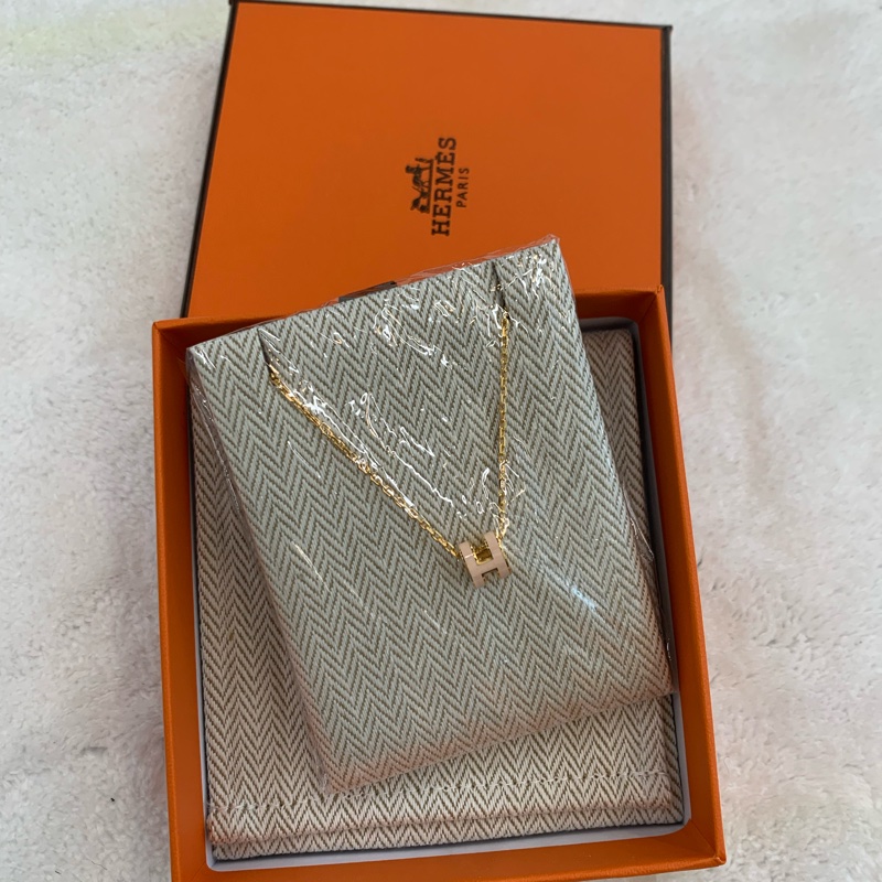 HERMES 粉色mini pop H項鏈-5