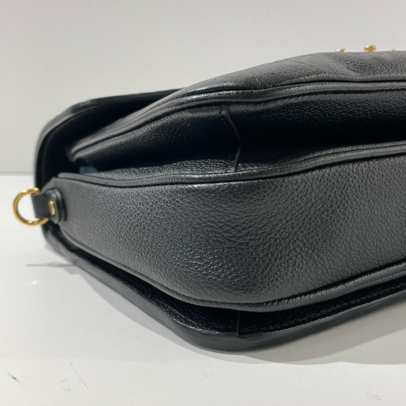 Louis Vuitton路易威登Pochette Metis黑金全皮 老花壓紋郵差包 手提單肩斜挎包 25*7*19cm-5
