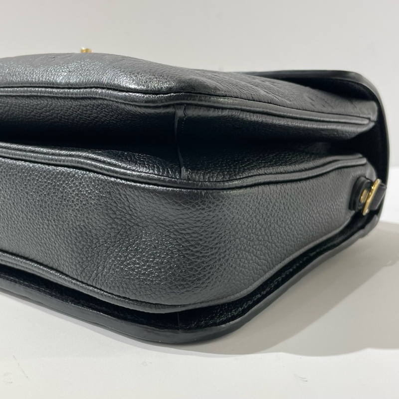 Louis Vuitton路易威登Pochette Metis黑金全皮 老花壓紋郵差包 手提單肩斜挎包 25*7*19cm-6