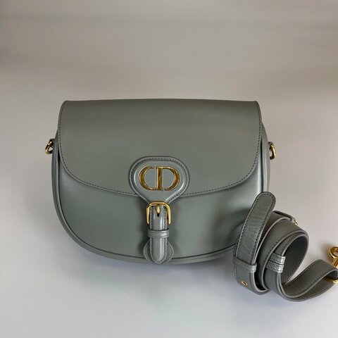 DIOR  灰皮革BOBBY中號 肩背包
