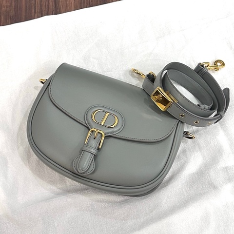 DIOR 灰皮革BOBBY中號 肩背包