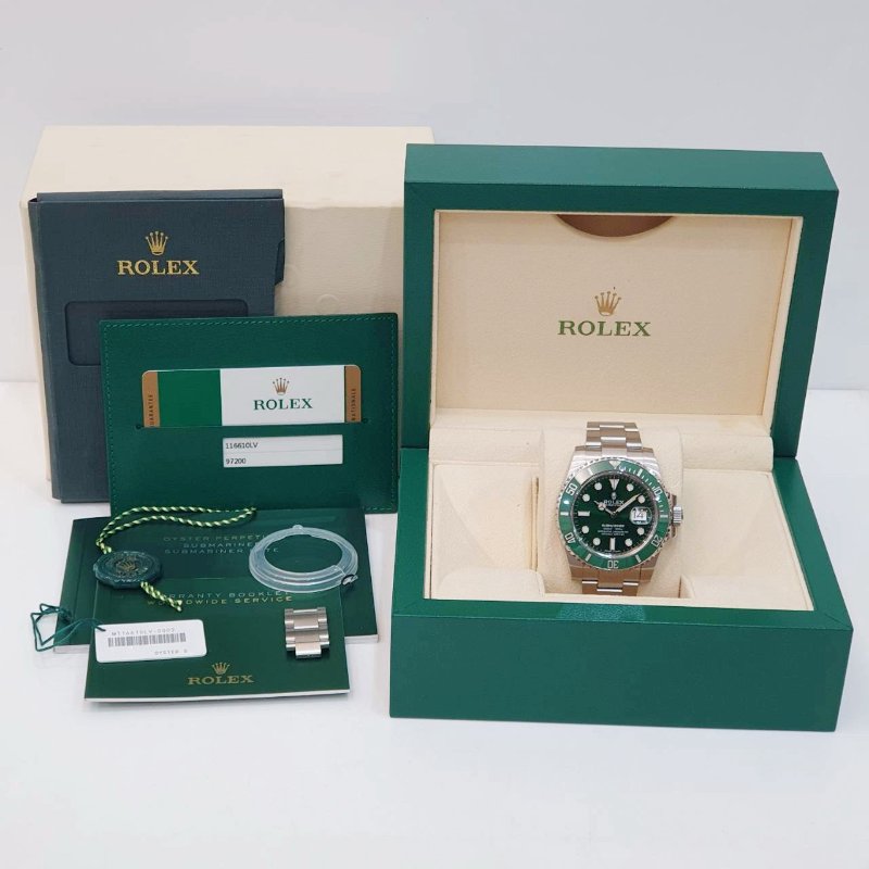 【大眾名錶】ROLEX 勞力士116610LV Submariner潛航者 2017/02全套 經典收藏 綠色面盤 綠水鬼 B1306-9