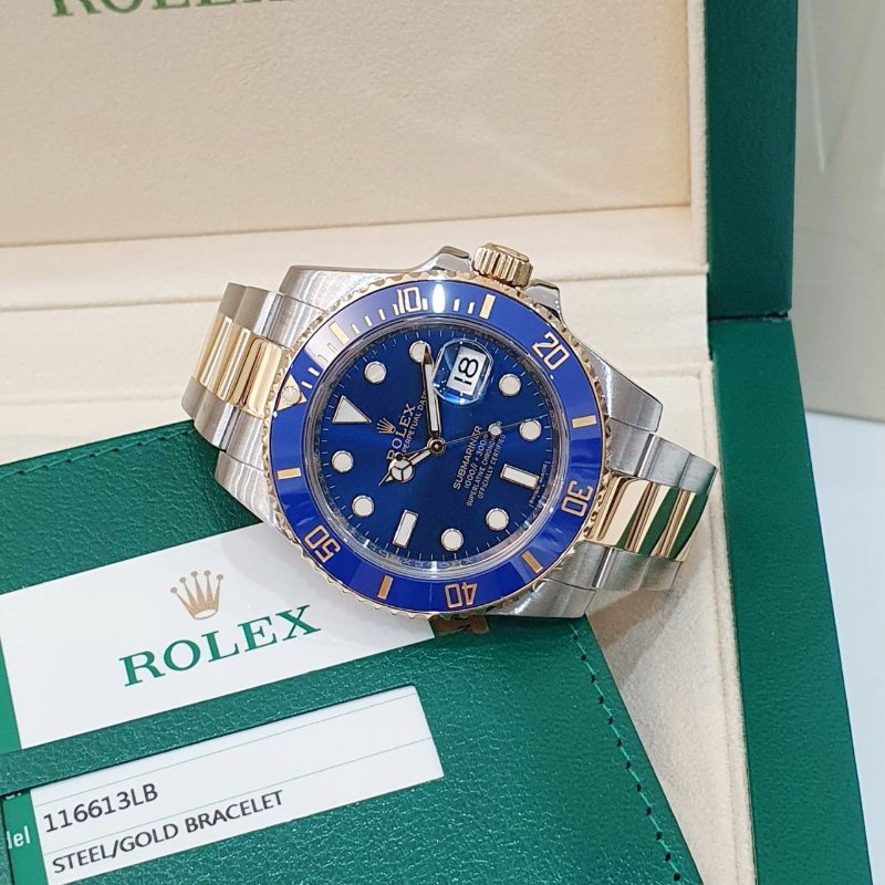 【大眾名錶】 Rolex 勞力士 116613LB Submariner潛航者 2017/08全配 熱門推薦 半金藍水鬼 B1307-2
