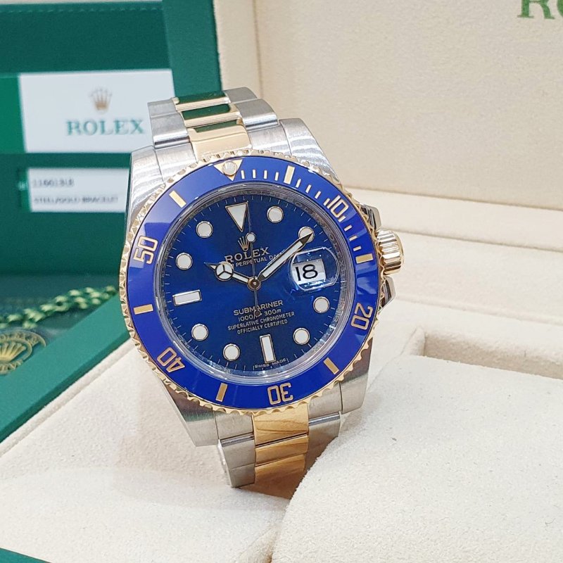 【大眾名錶】 Rolex 勞力士 116613LB Submariner潛航者 2017/08全配 熱門推薦 半金藍水鬼 B1307-3