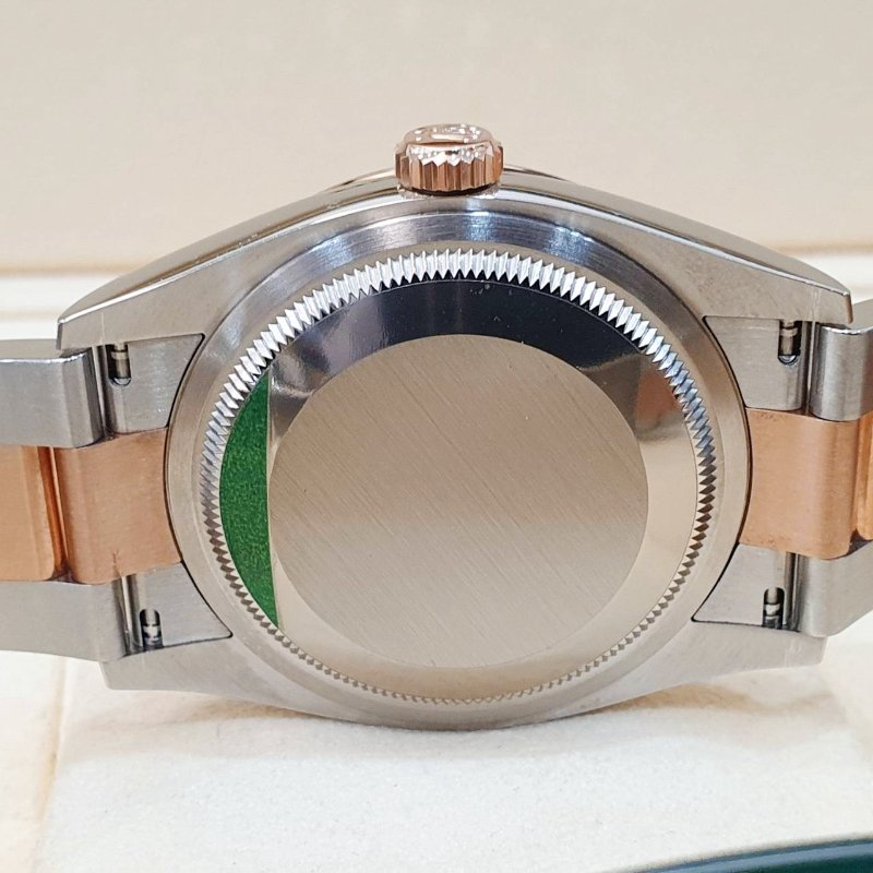 【大眾名錶】 Rolex 勞力士 126231 Datejust 蠔式DJ36 2019/08全配 巧克力紀念十鑽面盤 玫瑰半金 底蓋貼紙 B1308-7