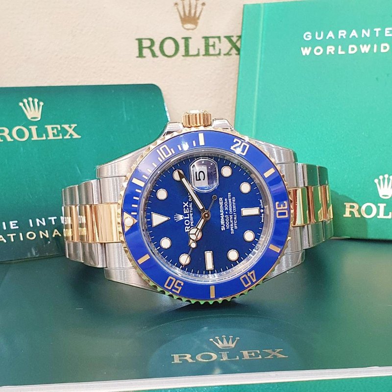 【大眾名錶】 Rolex 勞力士 126613LB 潛航者 2021/08綠卡 新款熱銷 半金藍水鬼 已貼膜 品相漂亮 B1309-4