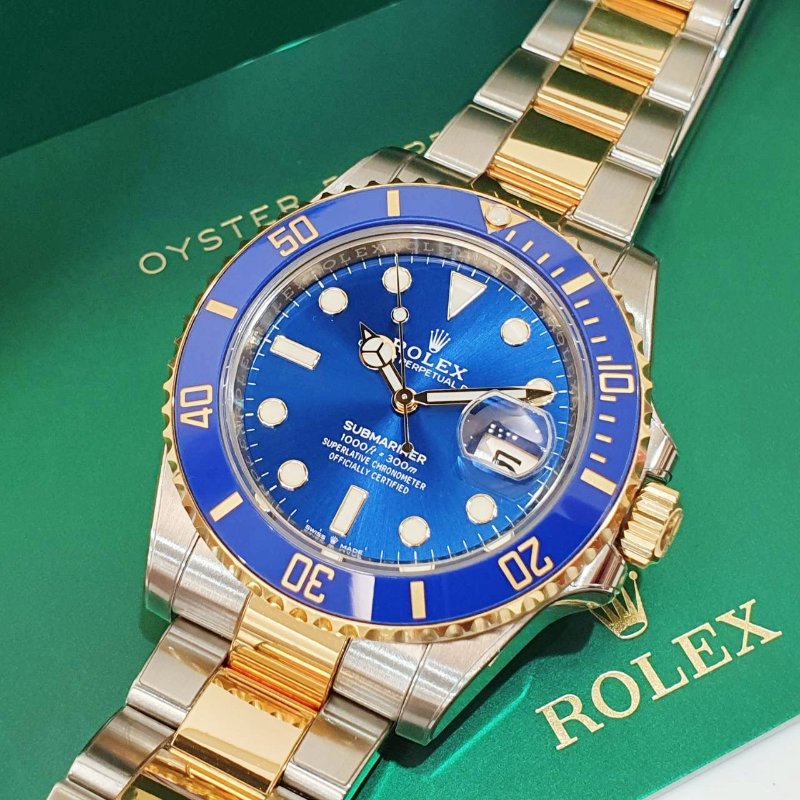 【大眾名錶】 Rolex 勞力士 126613LB 潛航者 2021/08綠卡 新款熱銷 半金藍水鬼 已貼膜 品相漂亮 B1309-5