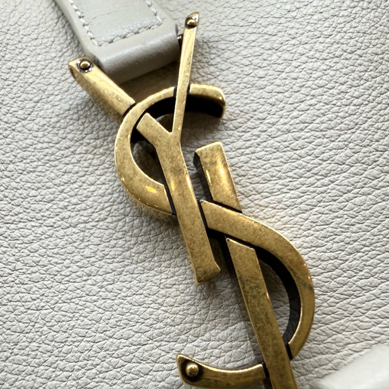 YSL🤍奶油白LE 5 À 7牛皮單肩HOBO包753837-9