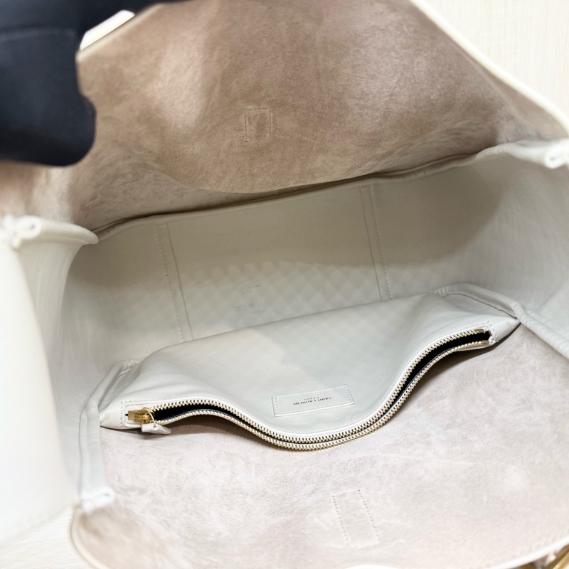 YSL🤍奶油白LE 5 À 7牛皮單肩HOBO包753837-10