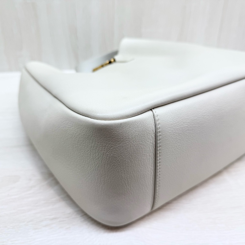 YSL🤍奶油白LE 5 À 7牛皮單肩HOBO包753837-12