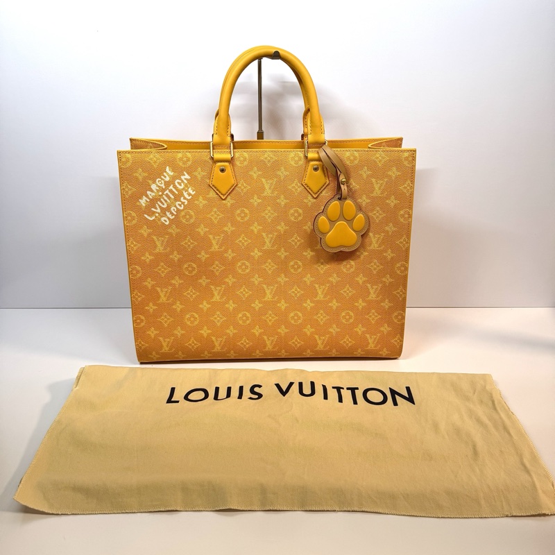 LOUIS VUITTON 路易威登 黃色ECLIPSE SAC PLAT 24H　TOTE手提包 M12683-2