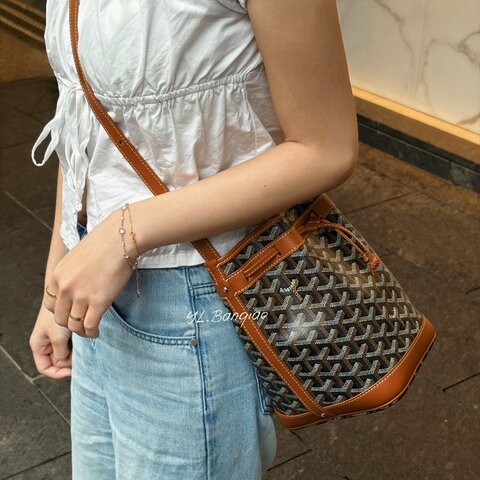 Y2031-GOYARD 棕色Petit flot水桶包