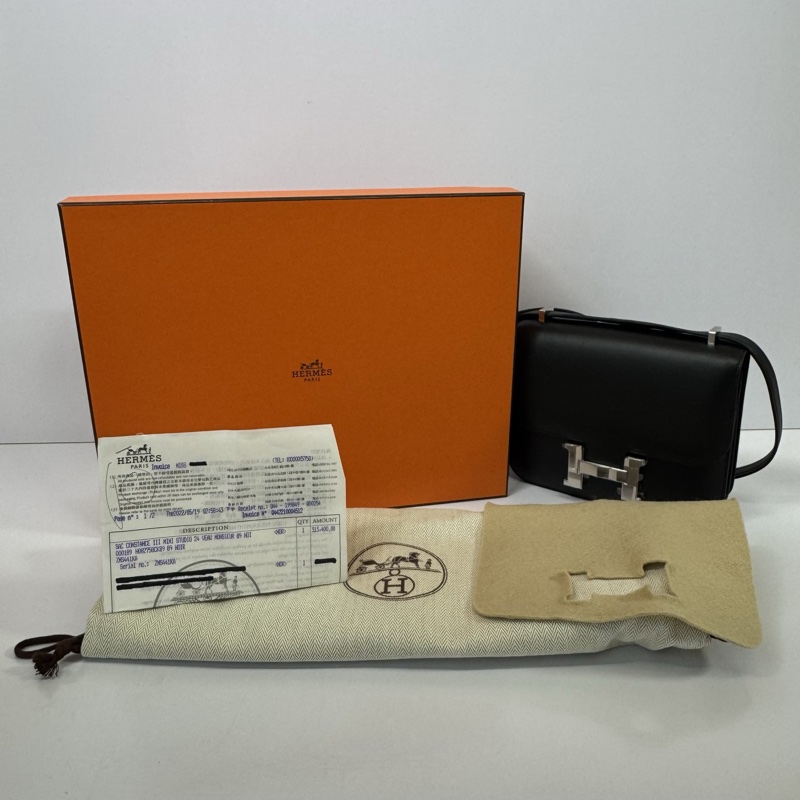HERMES 愛馬仕 黑色CONSTANCE 18 MINI斜背包-2