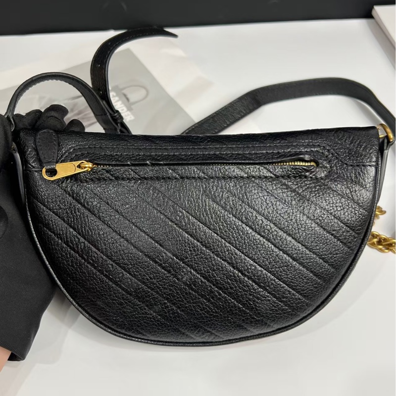 BALENCIAGA 黑色拉鍊腰包24*15*6 98新配件塵袋-4