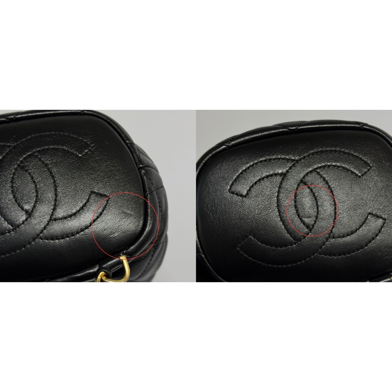 CHANEL 香奈兒 黑色菱格紋羊皮MINI後背包 DRAWSTRING RFID MICROCHIPPED-8