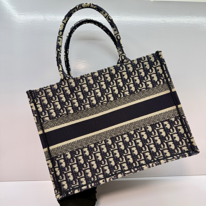DIOR 迪奧 Book Tote Oblique 刺繡帆布中型托特包 50-MA-0199-1
