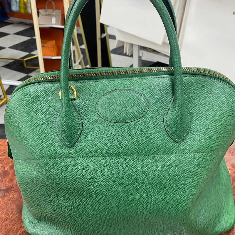 「JL精品代購」9新 HERMES 愛馬仕 Bolide 35 綠Kushbel-2