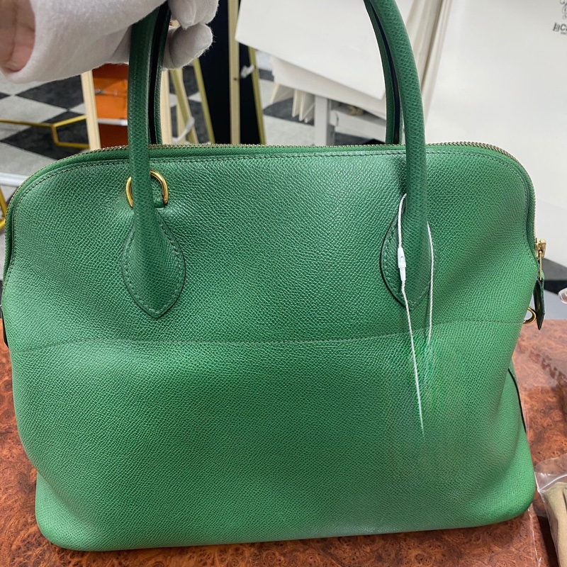 「JL精品代購」9新 HERMES 愛馬仕 Bolide 35 綠Kushbel-3