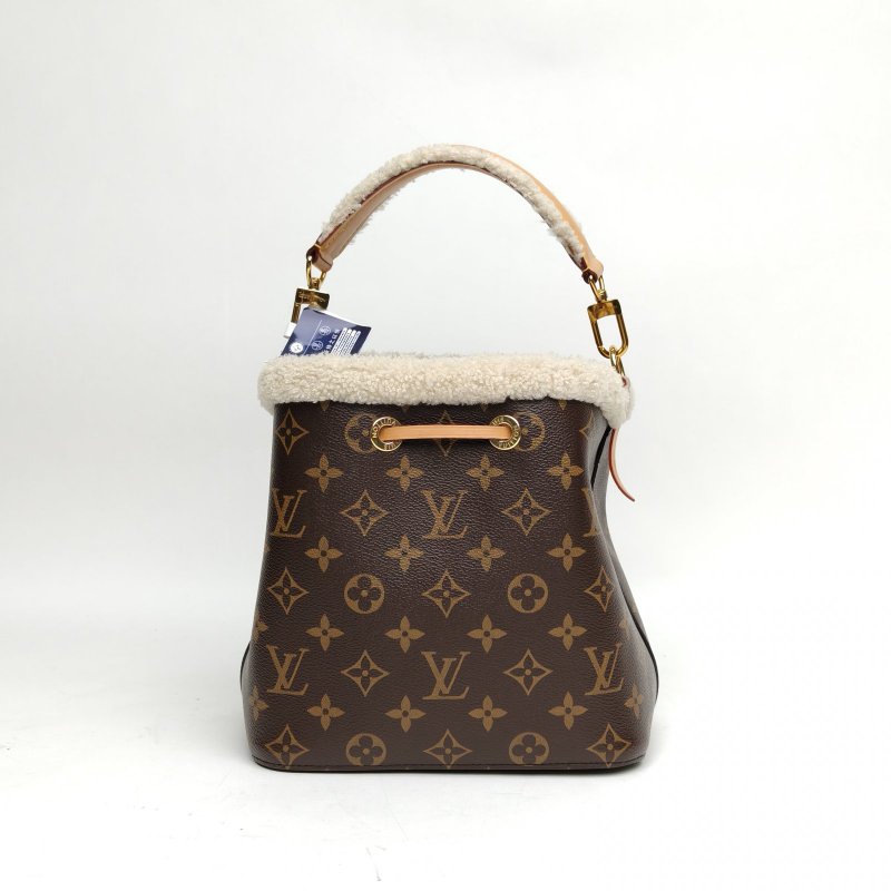 LOUIS VUITTON NÉONOÉ水桶包BB20老花PVC金扣晶片22聖誕肩背包-2