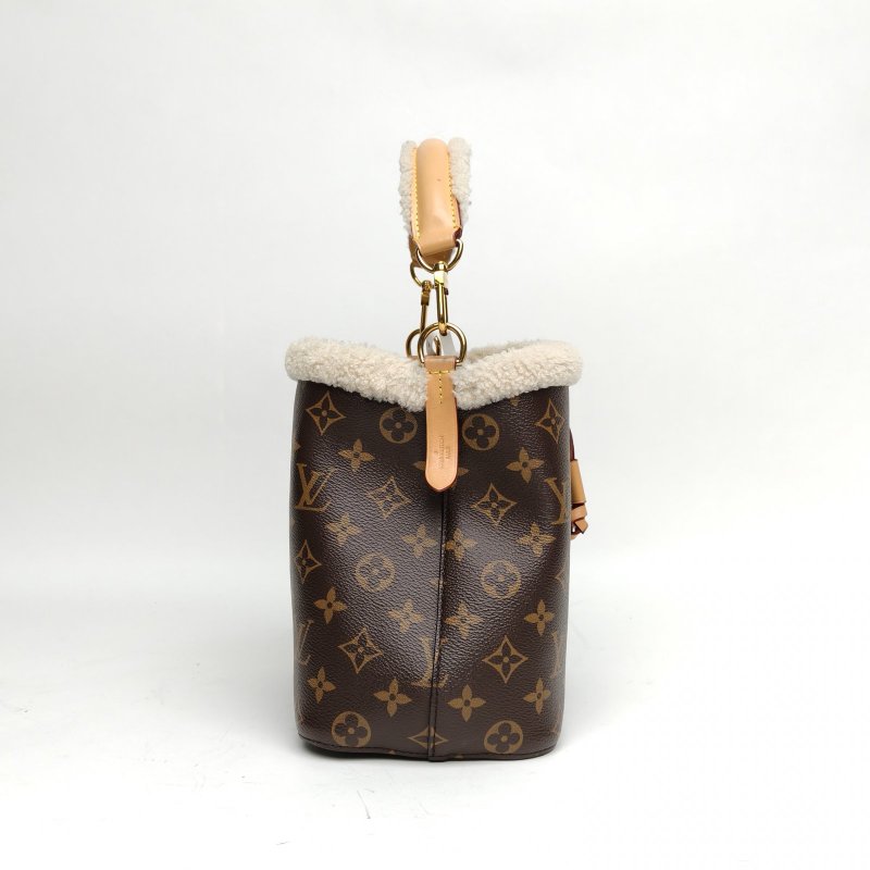 LOUIS VUITTON NÉONOÉ水桶包BB20老花PVC金扣晶片22聖誕肩背包-3