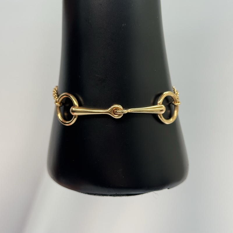 HERMES 愛馬仕 Filet d'Or 馬銜18K金手鍊-0