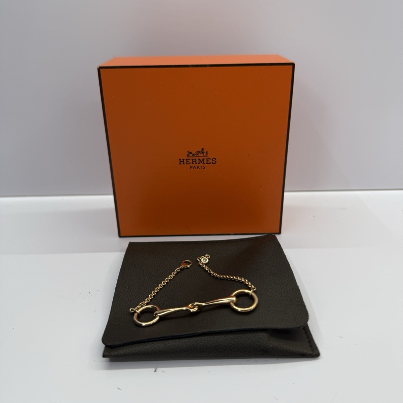 HERMES 愛馬仕 Filet d'Or 馬銜18K金手鍊-2