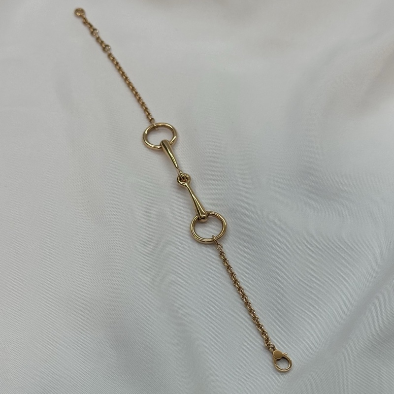 HERMES 愛馬仕 Filet d'Or 馬銜18K金手鍊-3