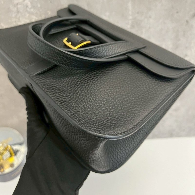 Hermes Halzan 25黑金 B刻TC皮全配98新 台灣購證-12