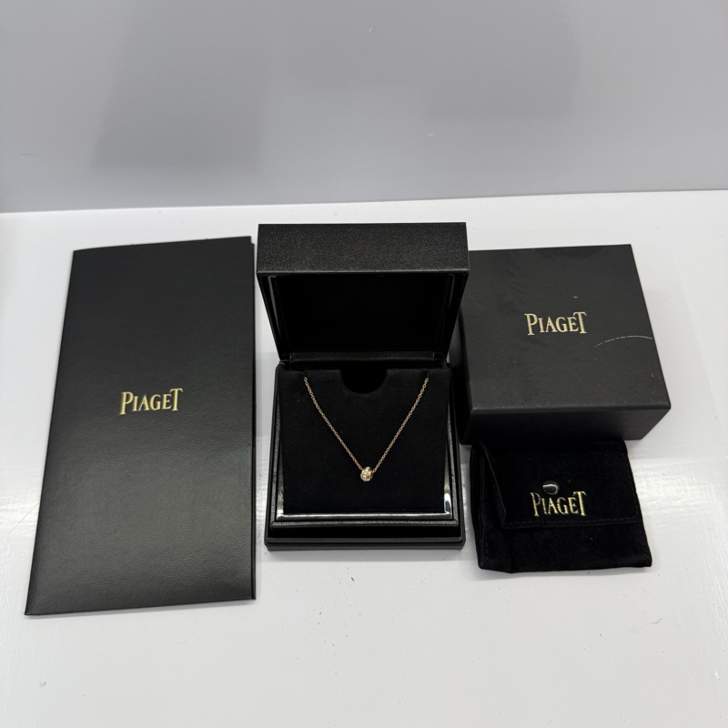 PIAGET 伯爵 Possession系列旋轉圓環鑲鑽18K玫瑰金項鍊-2