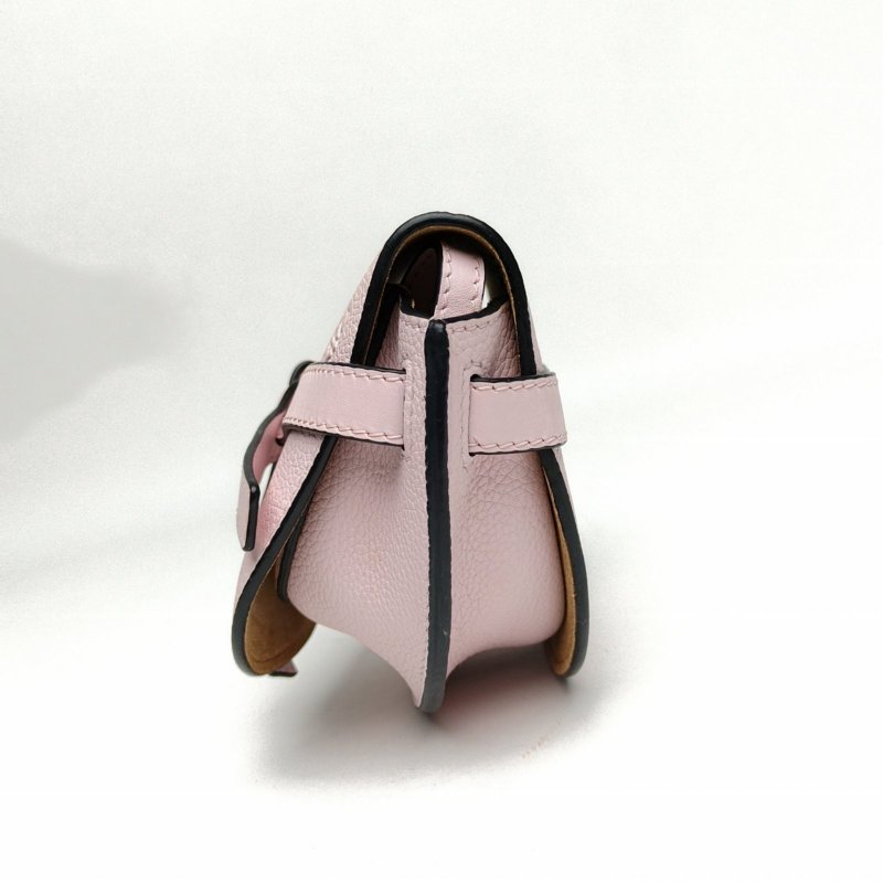 LOEWE Gate馬鞍斜跨包MINI粉色牛皮肩背包-1