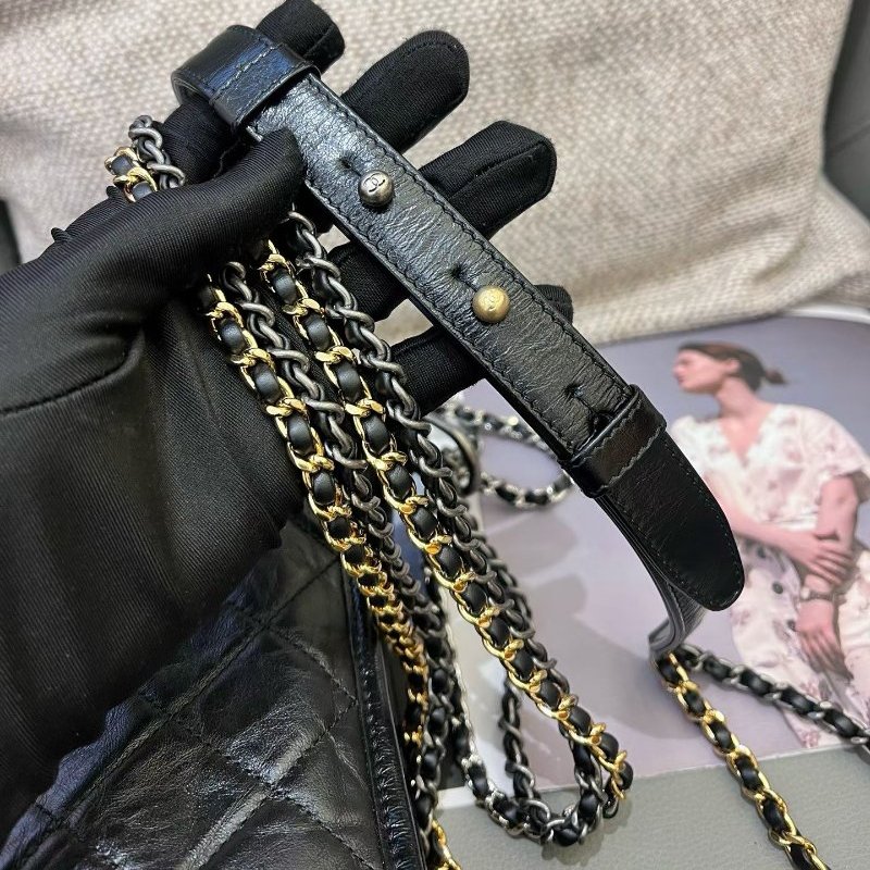 香奈兒/Chanel 黑金流浪小號鏈條包-9