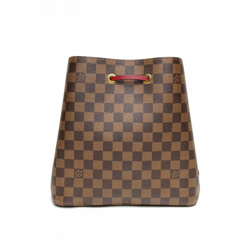 LOUIS VUITTON NÉONOÉ水桶包中號紅色內裏棕色棋盤格金扣2019肩背包-1