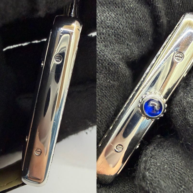 CARTIER 卡地亞  Tank Solo XL 黑色鱷魚皮帶自動上鍊機械腕錶 鑲鑽錶殼 TANK SOLO XL WATCH W5200027-4