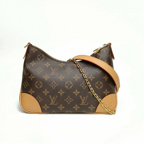 LOUIS VUITTON BOULOGNE牛角包可拆卸肩帶老花PVC晶片肩背包
