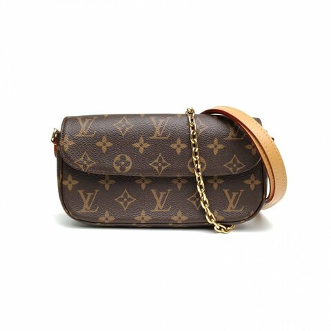 LOUIS VUITTON IVY鏈條腋下包老花PVC金扣晶片肩背包
