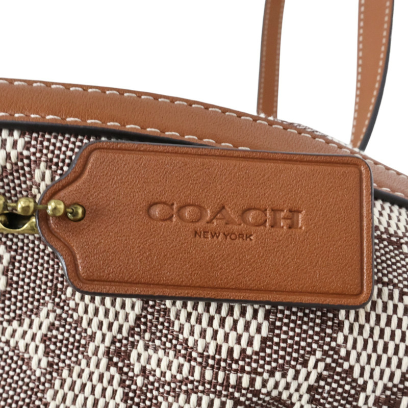 棕色 提花帆布 RIYA 21 Mini 後背包【COACH 寇馳】 CH591-3