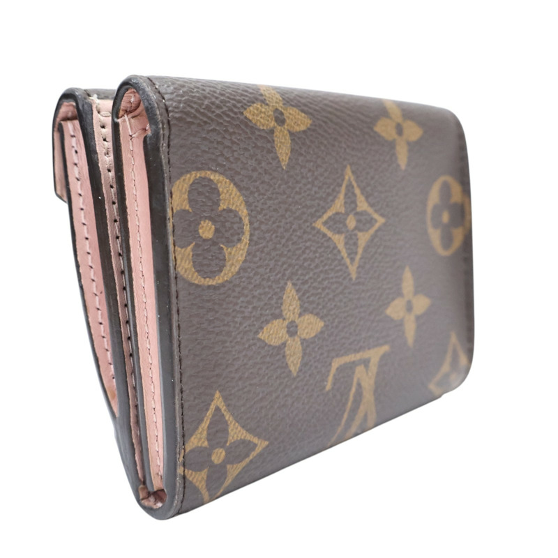 棕色 原花 PVC塗層帆布 信封式 三折扣式短夾【LOUIS VUITTON LV 路易威登】 M81665-1