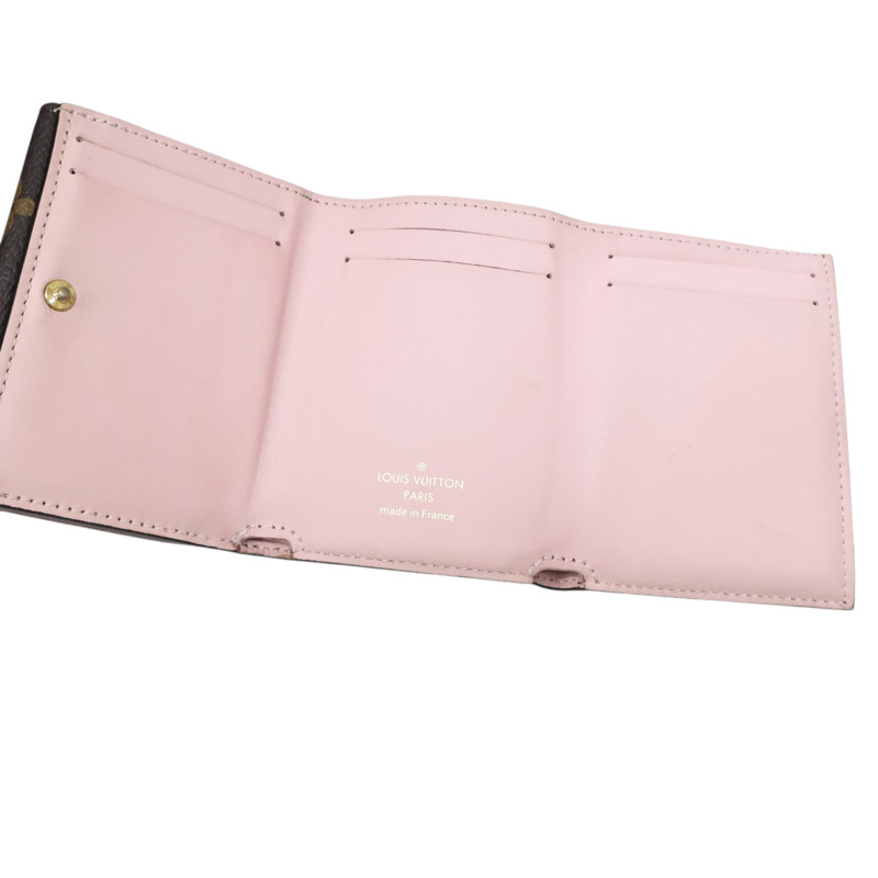 棕色 原花 PVC塗層帆布 信封式 三折扣式短夾【LOUIS VUITTON LV 路易威登】 M81665-2
